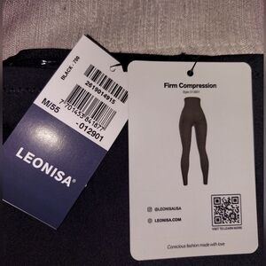 NWT Leonisa Compression Leggings M BLACK